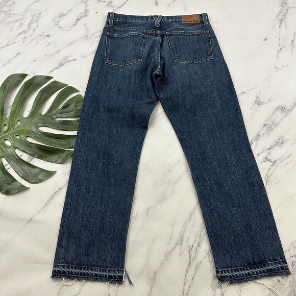 Point Sur Denim J.Crew Shoreditch Straight Leg Jeans Size 28 Raw Hem Distressed - Picture 7 of 10